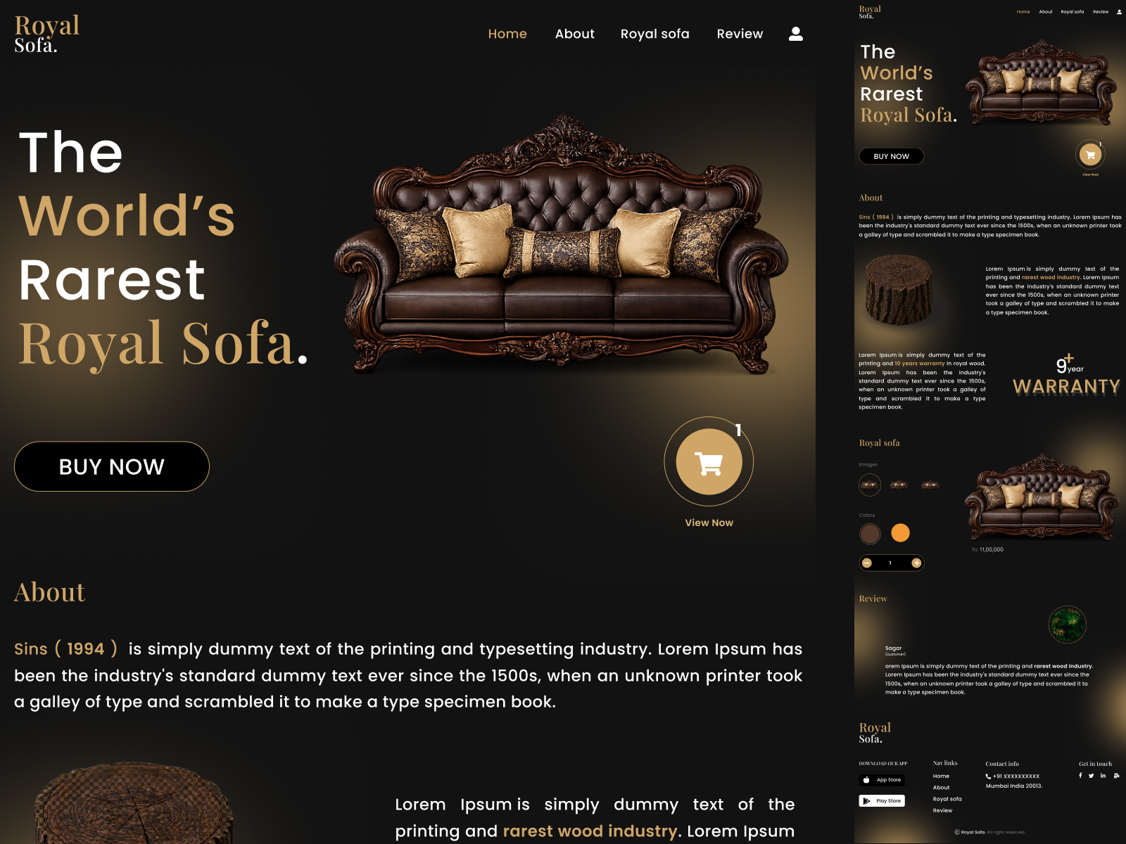 Royal Sofa Landing Page